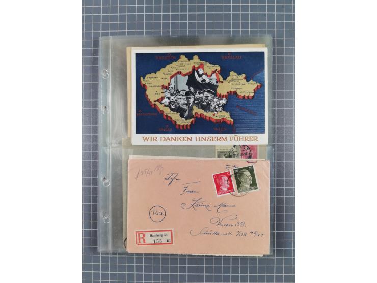 1933/45, Propaganda, 2 Alben mit 310 Belegen, alle zum Thema: A. Hitler, das Gesicht des Hauptkriegsverbrechers-verantwortlic