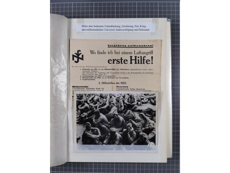 1933/45, Propaganda, 2 Alben mit 310 Belegen, alle zum Thema: A. Hitler, das Gesicht des Hauptkriegsverbrechers-verantwortlic