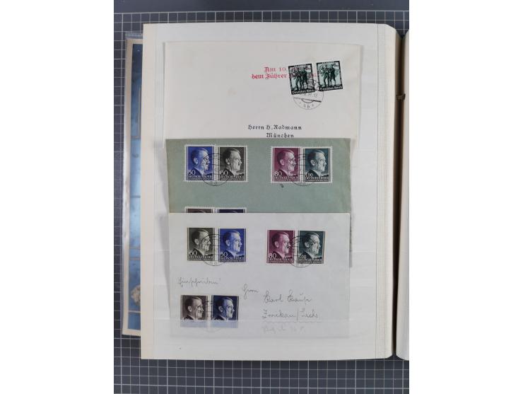 1933/45, Propaganda, 2 Alben mit 310 Belegen, alle zum Thema: A. Hitler, das Gesicht des Hauptkriegsverbrechers-verantwortlic