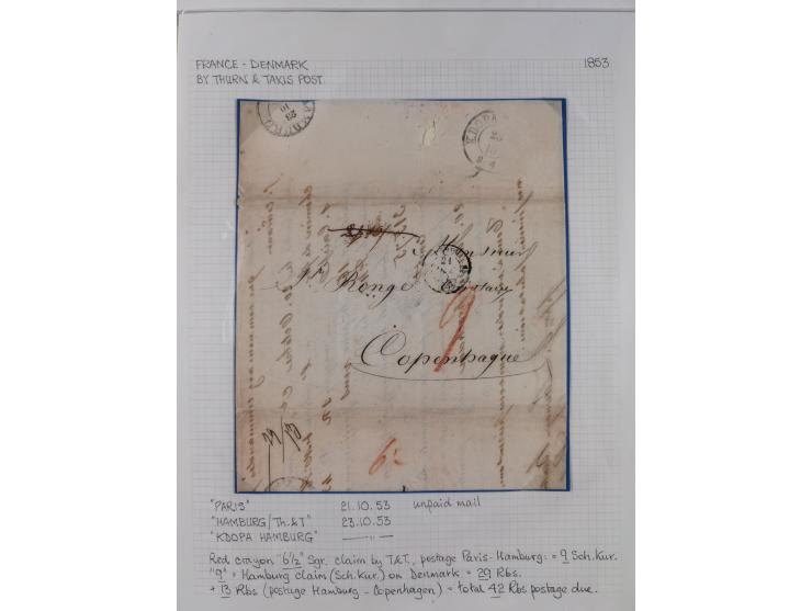 1734/1872, Norddeutsche Staaten, rund 30 Belege, dabei diverse Stempel, Auslandspost, kleiner "DE HAMBURG", etc.