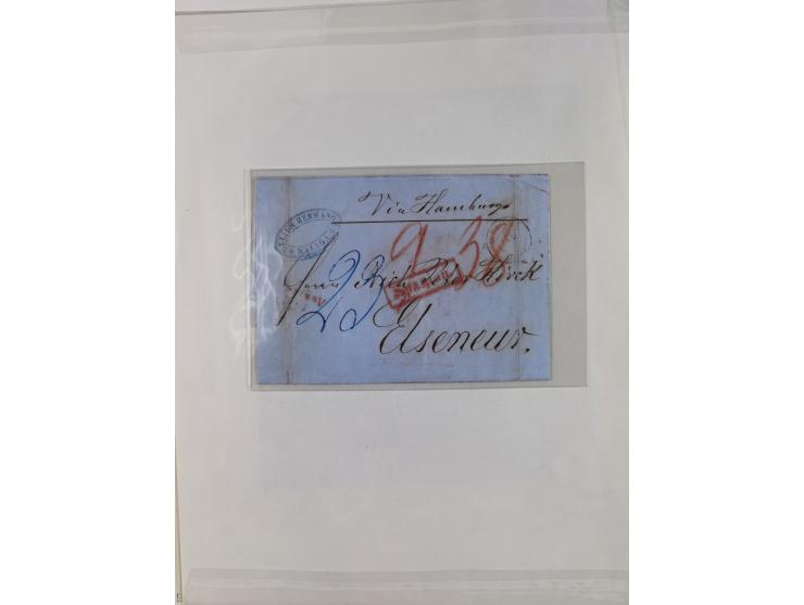 1734/1872, Norddeutsche Staaten, rund 30 Belege, dabei diverse Stempel, Auslandspost, kleiner "DE HAMBURG", etc.