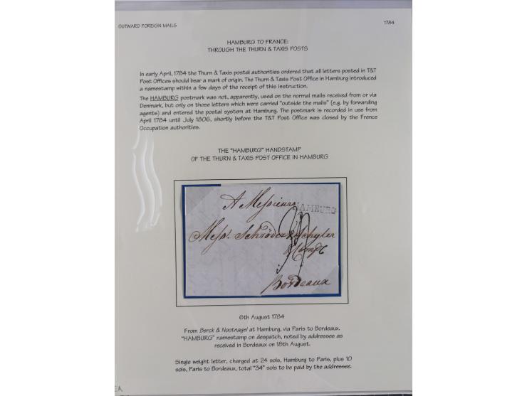 1734/1872, Norddeutsche Staaten, rund 30 Belege, dabei diverse Stempel, Auslandspost, kleiner "DE HAMBURG", etc.