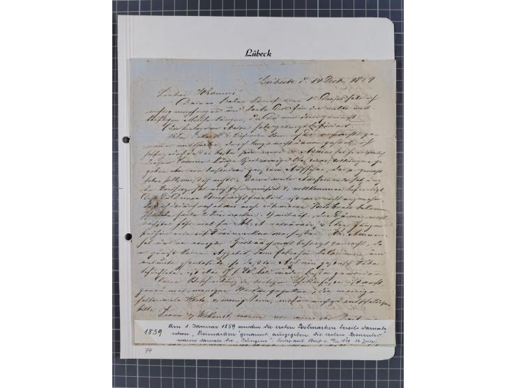 1734/1872, Norddeutsche Staaten, rund 30 Belege, dabei diverse Stempel, Auslandspost, kleiner "DE HAMBURG", etc.