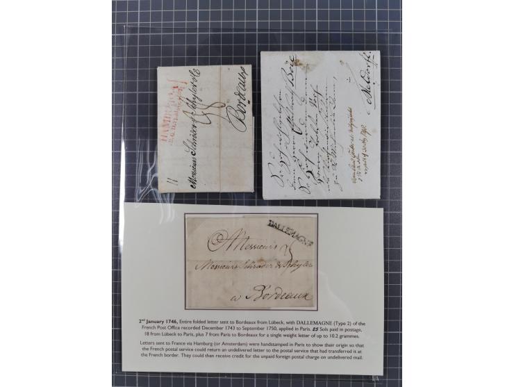 1734/1872, Norddeutsche Staaten, rund 30 Belege, dabei diverse Stempel, Auslandspost, kleiner "DE HAMBURG", etc.