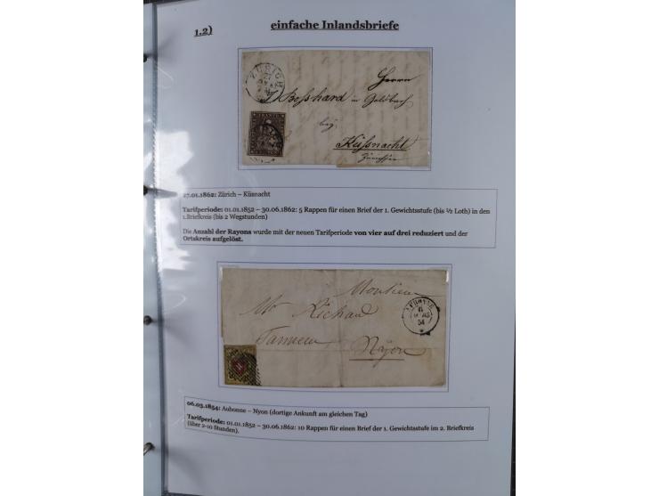 1842/1975, reichhaltige Sammlung mit etwas über 110 Briefen, dabei u.a. Mi.-Nr. 7II (oben angeschnitten) auf Forwarded-Brief 