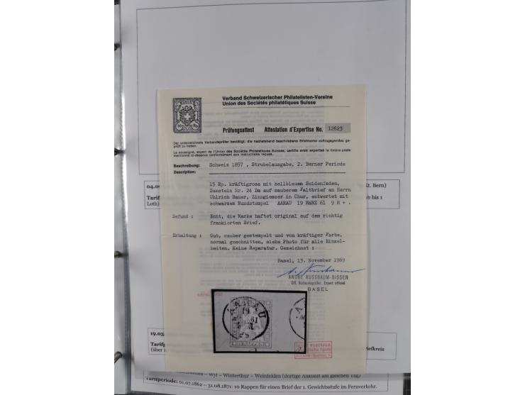 1842/1975, reichhaltige Sammlung mit etwas über 110 Briefen, dabei u.a. Mi.-Nr. 7II (oben angeschnitten) auf Forwarded-Brief 