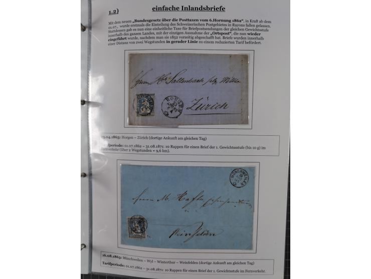 1842/1975, reichhaltige Sammlung mit etwas über 110 Briefen, dabei u.a. Mi.-Nr. 7II (oben angeschnitten) auf Forwarded-Brief 