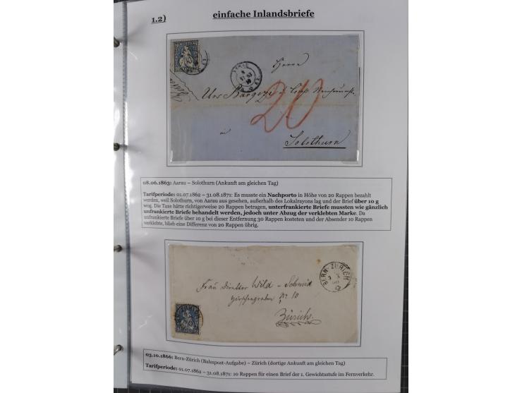 1842/1975, reichhaltige Sammlung mit etwas über 110 Briefen, dabei u.a. Mi.-Nr. 7II (oben angeschnitten) auf Forwarded-Brief 