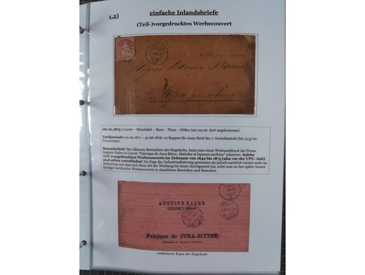 1842/1975, reichhaltige Sammlung mit etwas über 110 Briefen, dabei u.a. Mi.-Nr. 7II (oben angeschnitten) auf Forwarded-Brief 