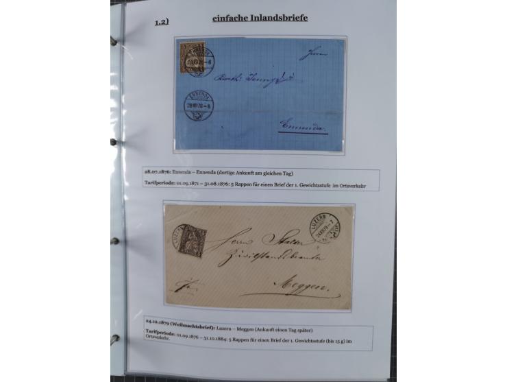 1842/1975, reichhaltige Sammlung mit etwas über 110 Briefen, dabei u.a. Mi.-Nr. 7II (oben angeschnitten) auf Forwarded-Brief 
