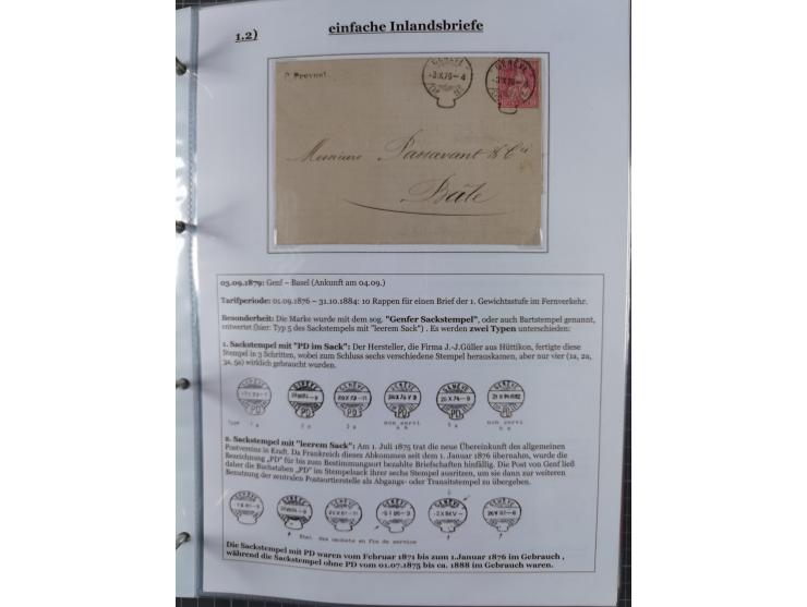 1842/1975, reichhaltige Sammlung mit etwas über 110 Briefen, dabei u.a. Mi.-Nr. 7II (oben angeschnitten) auf Forwarded-Brief 