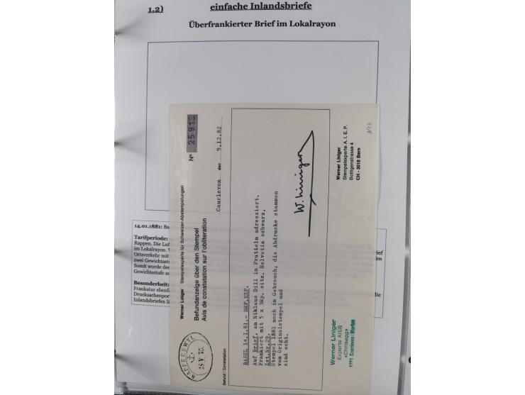 1842/1975, reichhaltige Sammlung mit etwas über 110 Briefen, dabei u.a. Mi.-Nr. 7II (oben angeschnitten) auf Forwarded-Brief 