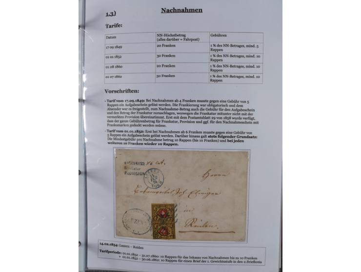 1842/1975, reichhaltige Sammlung mit etwas über 110 Briefen, dabei u.a. Mi.-Nr. 7II (oben angeschnitten) auf Forwarded-Brief 