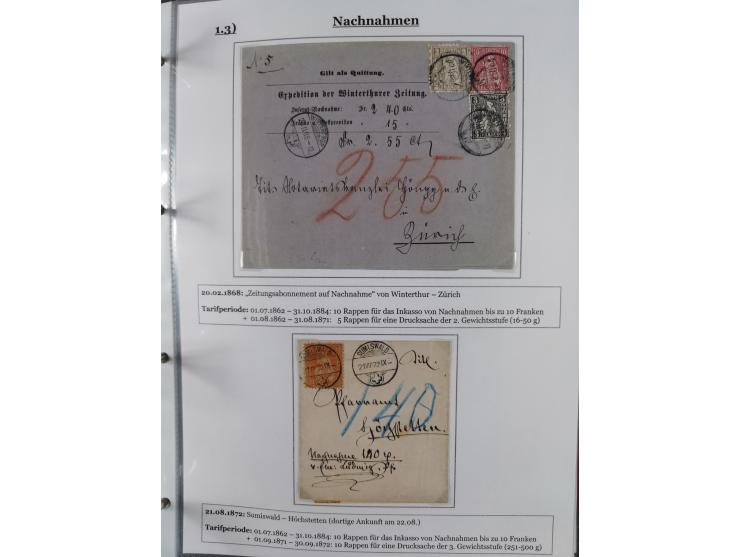 1842/1975, reichhaltige Sammlung mit etwas über 110 Briefen, dabei u.a. Mi.-Nr. 7II (oben angeschnitten) auf Forwarded-Brief 