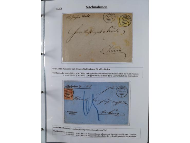 1842/1975, reichhaltige Sammlung mit etwas über 110 Briefen, dabei u.a. Mi.-Nr. 7II (oben angeschnitten) auf Forwarded-Brief 