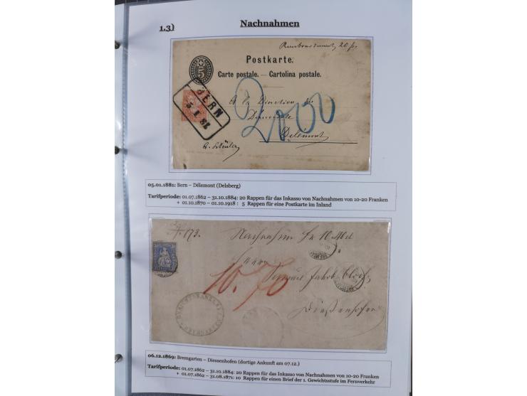 1842/1975, reichhaltige Sammlung mit etwas über 110 Briefen, dabei u.a. Mi.-Nr. 7II (oben angeschnitten) auf Forwarded-Brief 