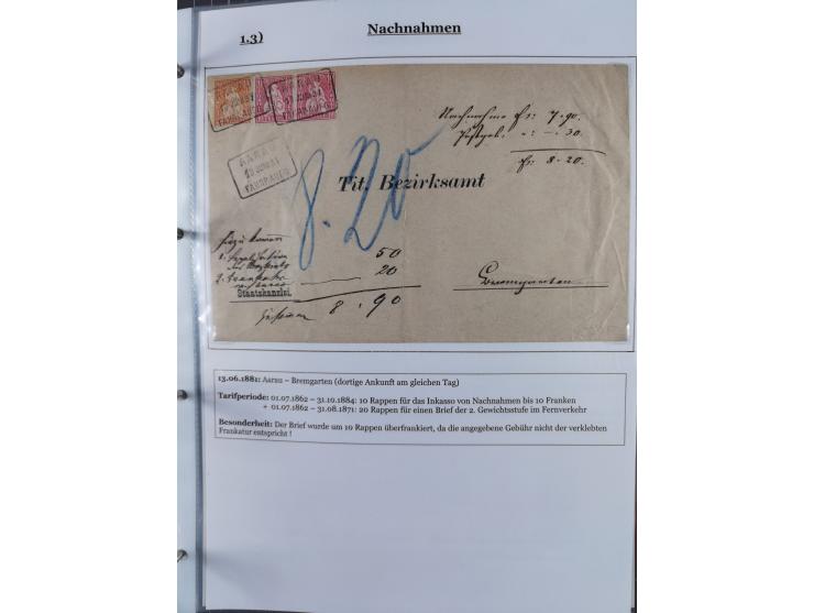 1842/1975, reichhaltige Sammlung mit etwas über 110 Briefen, dabei u.a. Mi.-Nr. 7II (oben angeschnitten) auf Forwarded-Brief 