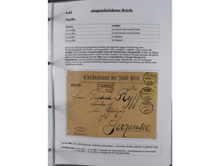 1842/1975, reichhaltige Sammlung mit etwas über 110 Briefen, dabei u.a. Mi.-Nr. 7II (oben angeschnitten) auf Forwarded-Brief 