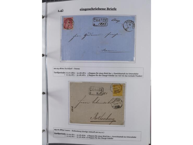 1842/1975, reichhaltige Sammlung mit etwas über 110 Briefen, dabei u.a. Mi.-Nr. 7II (oben angeschnitten) auf Forwarded-Brief 