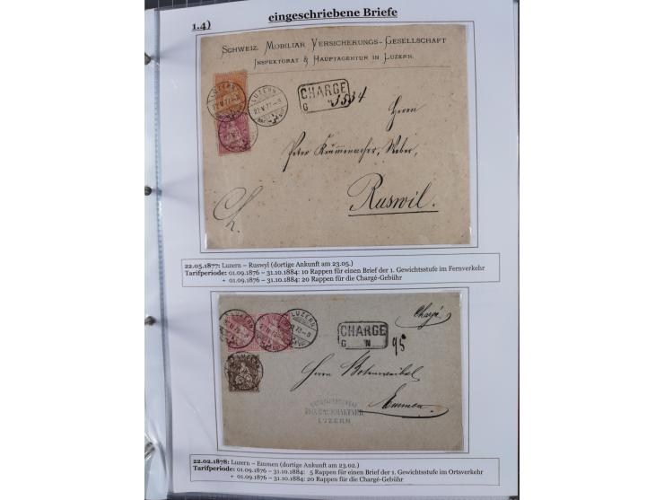 1842/1975, reichhaltige Sammlung mit etwas über 110 Briefen, dabei u.a. Mi.-Nr. 7II (oben angeschnitten) auf Forwarded-Brief 