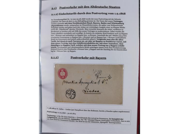 1842/1975, reichhaltige Sammlung mit etwas über 110 Briefen, dabei u.a. Mi.-Nr. 7II (oben angeschnitten) auf Forwarded-Brief 