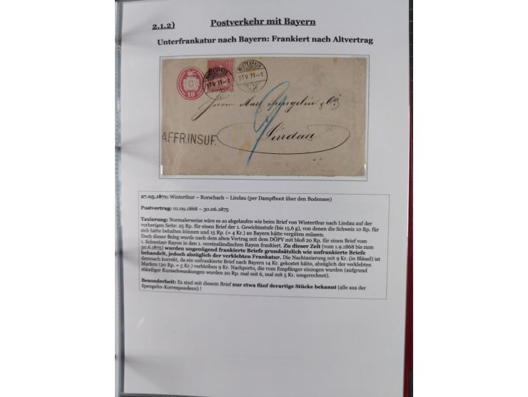 1842/1975, reichhaltige Sammlung mit etwas über 110 Briefen, dabei u.a. Mi.-Nr. 7II (oben angeschnitten) auf Forwarded-Brief 