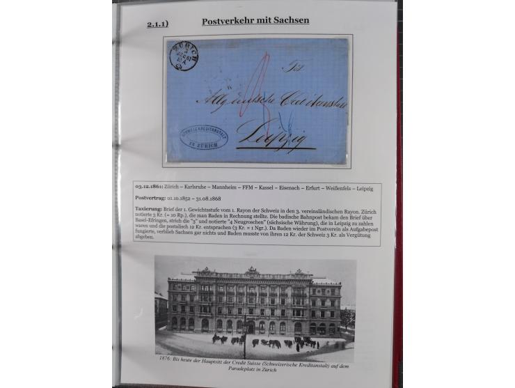1842/1975, reichhaltige Sammlung mit etwas über 110 Briefen, dabei u.a. Mi.-Nr. 7II (oben angeschnitten) auf Forwarded-Brief 