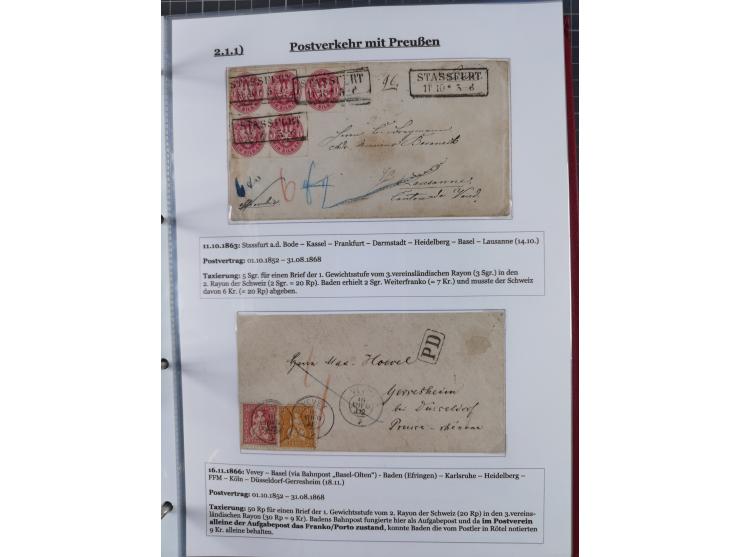 1842/1975, reichhaltige Sammlung mit etwas über 110 Briefen, dabei u.a. Mi.-Nr. 7II (oben angeschnitten) auf Forwarded-Brief 