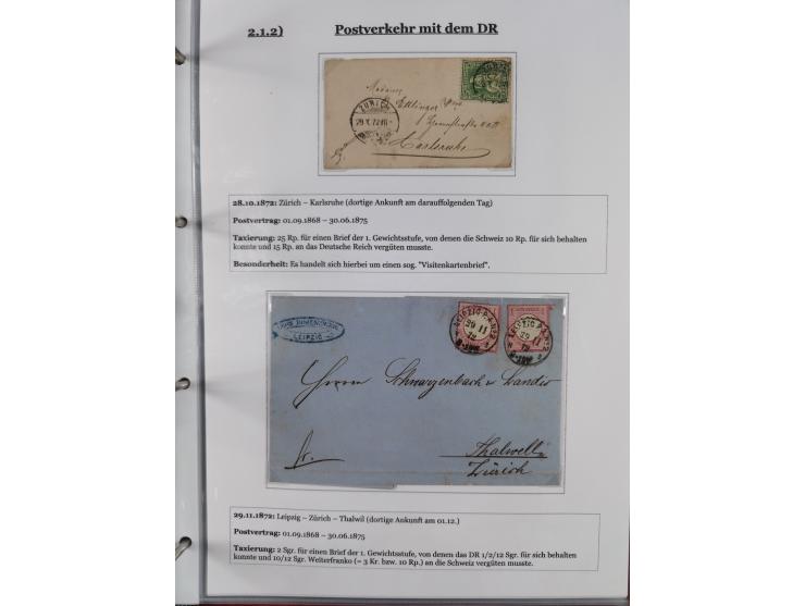 1842/1975, reichhaltige Sammlung mit etwas über 110 Briefen, dabei u.a. Mi.-Nr. 7II (oben angeschnitten) auf Forwarded-Brief 