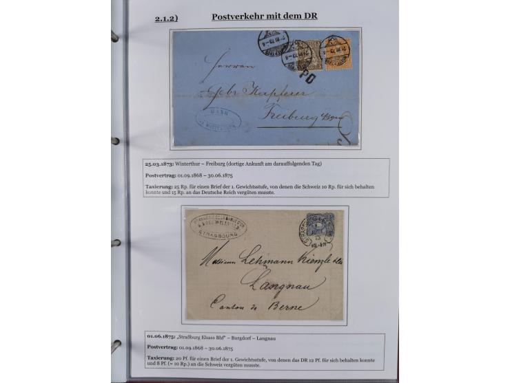 1842/1975, reichhaltige Sammlung mit etwas über 110 Briefen, dabei u.a. Mi.-Nr. 7II (oben angeschnitten) auf Forwarded-Brief 