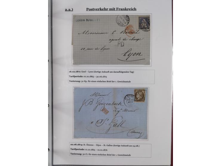 1842/1975, reichhaltige Sammlung mit etwas über 110 Briefen, dabei u.a. Mi.-Nr. 7II (oben angeschnitten) auf Forwarded-Brief 