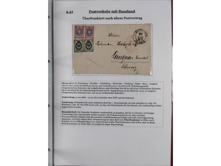 1842/1975, reichhaltige Sammlung mit etwas über 110 Briefen, dabei u.a. Mi.-Nr. 7II (oben angeschnitten) auf Forwarded-Brief 