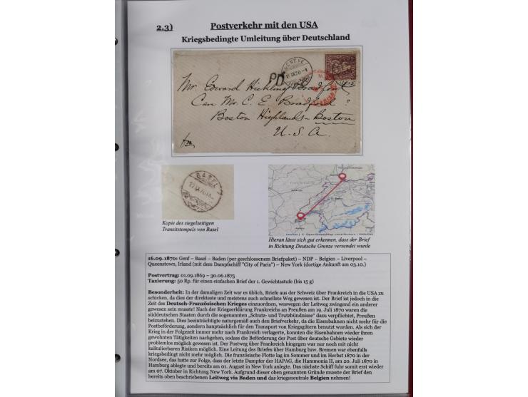 1842/1975, reichhaltige Sammlung mit etwas über 110 Briefen, dabei u.a. Mi.-Nr. 7II (oben angeschnitten) auf Forwarded-Brief 