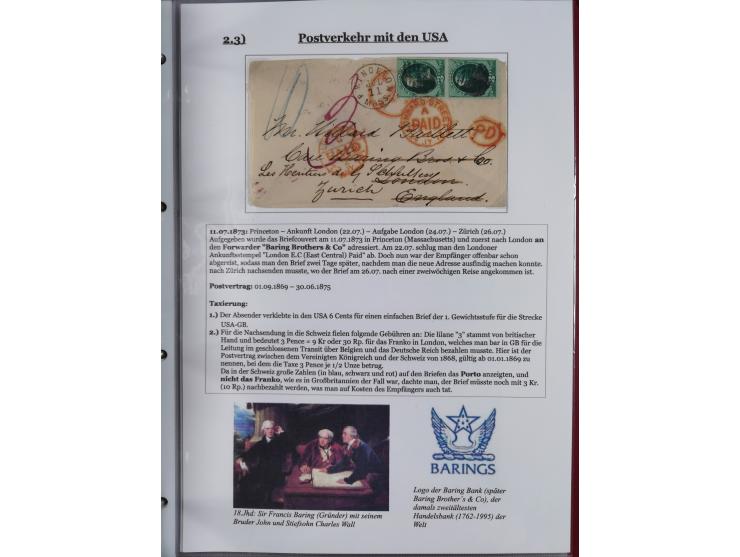 1842/1975, reichhaltige Sammlung mit etwas über 110 Briefen, dabei u.a. Mi.-Nr. 7II (oben angeschnitten) auf Forwarded-Brief 