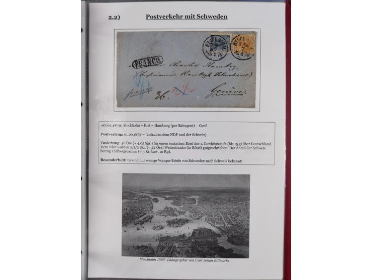 1842/1975, reichhaltige Sammlung mit etwas über 110 Briefen, dabei u.a. Mi.-Nr. 7II (oben angeschnitten) auf Forwarded-Brief 