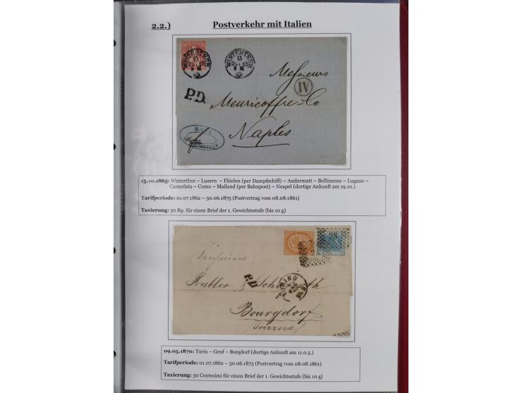1842/1975, reichhaltige Sammlung mit etwas über 110 Briefen, dabei u.a. Mi.-Nr. 7II (oben angeschnitten) auf Forwarded-Brief 