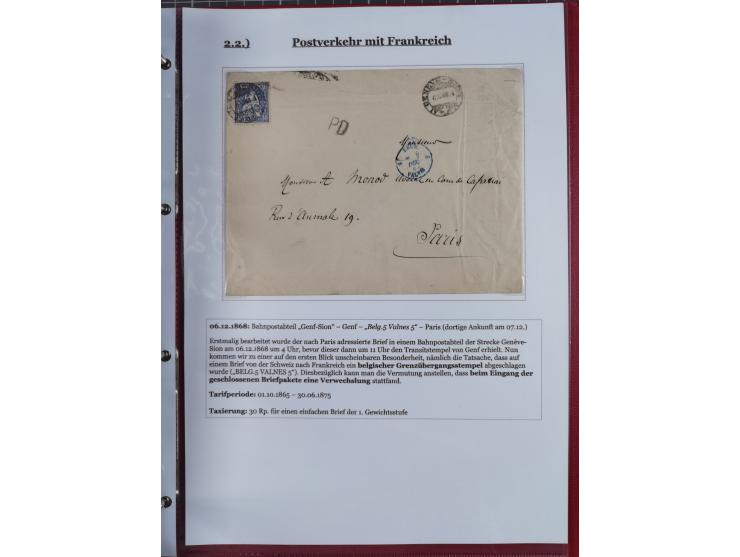 1842/1975, reichhaltige Sammlung mit etwas über 110 Briefen, dabei u.a. Mi.-Nr. 7II (oben angeschnitten) auf Forwarded-Brief 