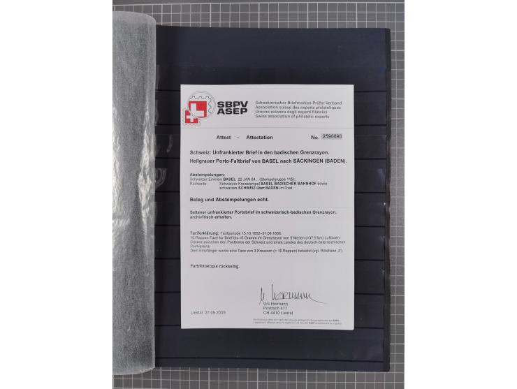 1842/1975, reichhaltige Sammlung mit etwas über 110 Briefen, dabei u.a. Mi.-Nr. 7II (oben angeschnitten) auf Forwarded-Brief 