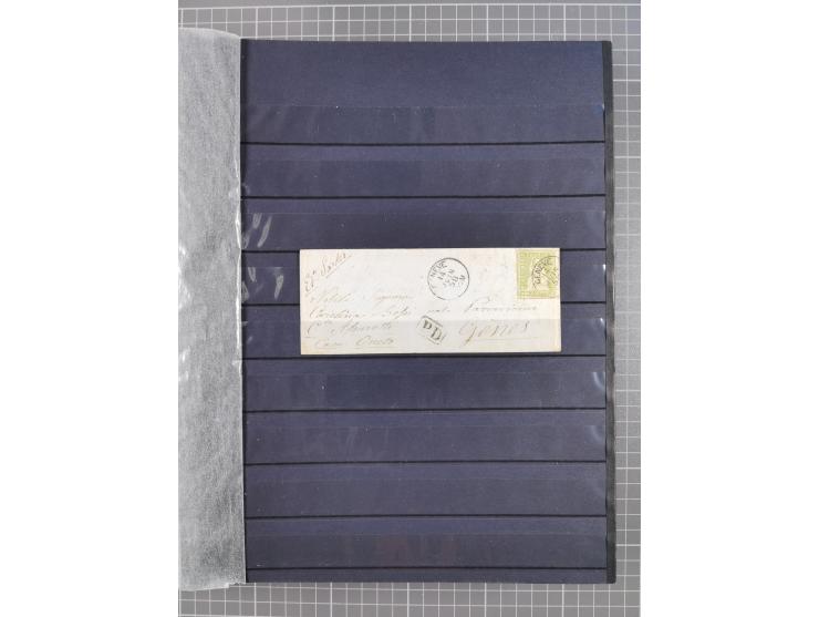 1842/1975, reichhaltige Sammlung mit etwas über 110 Briefen, dabei u.a. Mi.-Nr. 7II (oben angeschnitten) auf Forwarded-Brief 