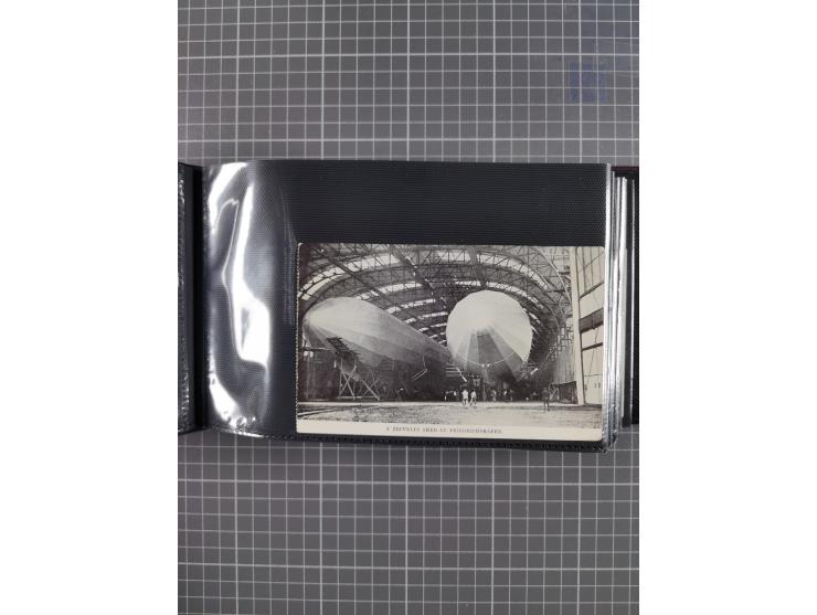 1907/38, Album 100 Zeppelin-Ansichtskarten, dabei 64 Karten bis 1914 (52 AK Deutsches Reich) mit vielen seltenen Ansichten, m