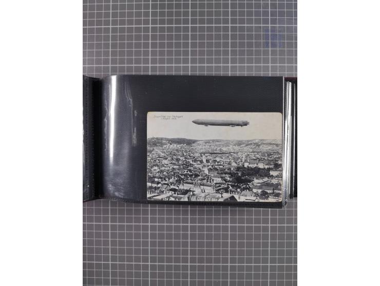 1907/38, Album 100 Zeppelin-Ansichtskarten, dabei 64 Karten bis 1914 (52 AK Deutsches Reich) mit vielen seltenen Ansichten, m