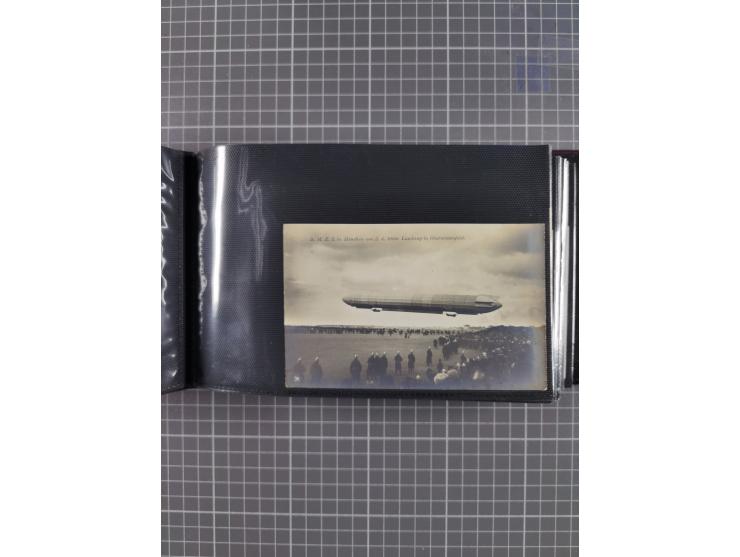 1907/38, Album 100 Zeppelin-Ansichtskarten, dabei 64 Karten bis 1914 (52 AK Deutsches Reich) mit vielen seltenen Ansichten, m