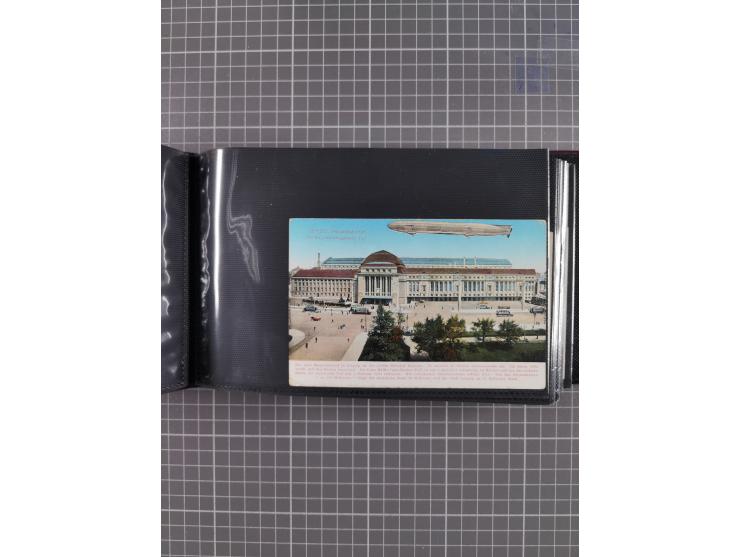 1907/38, Album 100 Zeppelin-Ansichtskarten, dabei 64 Karten bis 1914 (52 AK Deutsches Reich) mit vielen seltenen Ansichten, m