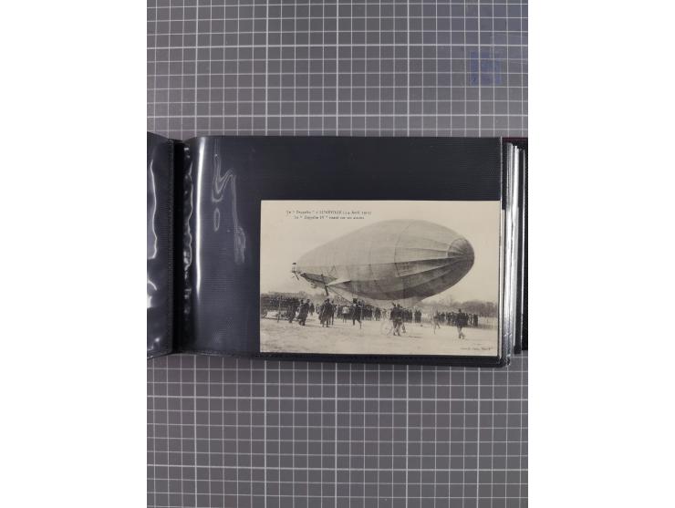 1907/38, Album 100 Zeppelin-Ansichtskarten, dabei 64 Karten bis 1914 (52 AK Deutsches Reich) mit vielen seltenen Ansichten, m