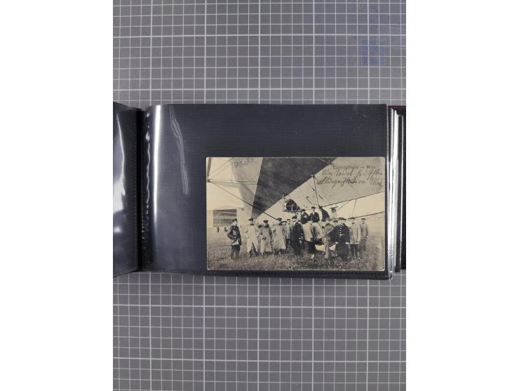 1907/38, Album 100 Zeppelin-Ansichtskarten, dabei 64 Karten bis 1914 (52 AK Deutsches Reich) mit vielen seltenen Ansichten, m