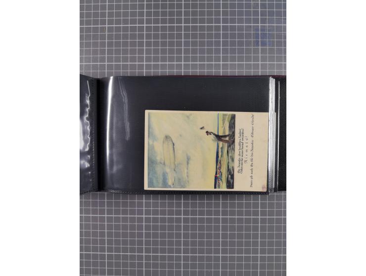1907/38, Album 100 Zeppelin-Ansichtskarten, dabei 64 Karten bis 1914 (52 AK Deutsches Reich) mit vielen seltenen Ansichten, m