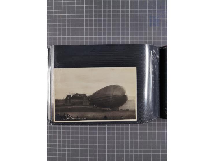 1907/38, Album 100 Zeppelin-Ansichtskarten, dabei 64 Karten bis 1914 (52 AK Deutsches Reich) mit vielen seltenen Ansichten, m