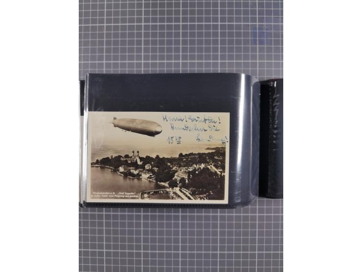 1907/38, Album 100 Zeppelin-Ansichtskarten, dabei 64 Karten bis 1914 (52 AK Deutsches Reich) mit vielen seltenen Ansichten, m