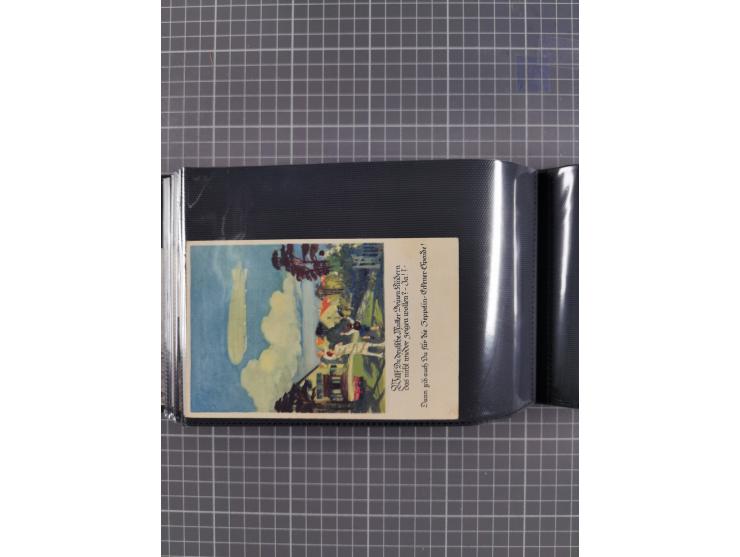 1907/38, Album 100 Zeppelin-Ansichtskarten, dabei 64 Karten bis 1914 (52 AK Deutsches Reich) mit vielen seltenen Ansichten, m