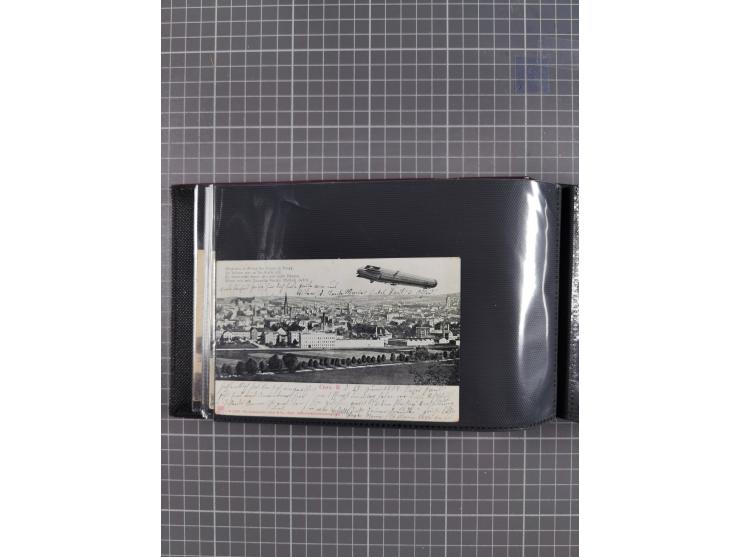 1907/38, Album 100 Zeppelin-Ansichtskarten, dabei 64 Karten bis 1914 (52 AK Deutsches Reich) mit vielen seltenen Ansichten, m
